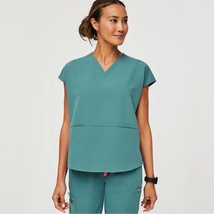 Figs Rafaela Remix V-Neck Scrub Top - XL hydrogreen